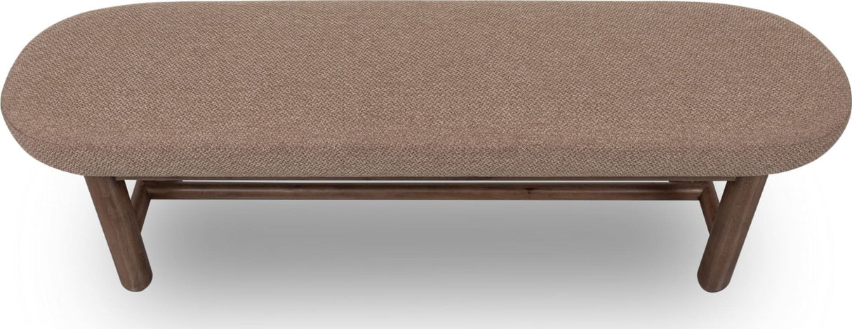 Astor Wheat Bread/Claystone Oval Upholstered Bench by Modus Furniture at Eve Furniture