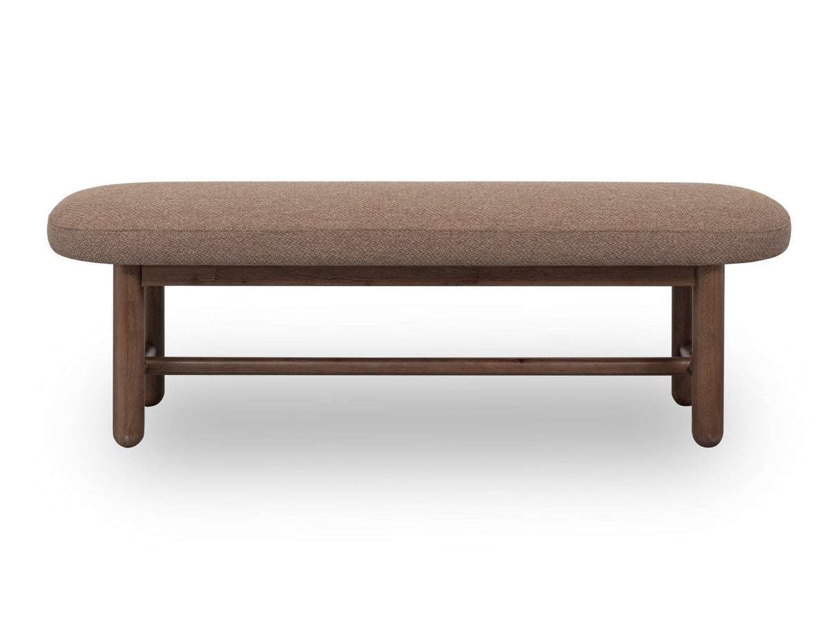 Astor Wheat Bread/Claystone Oval Upholstered Bench by Modus Furniture at Eve Furniture