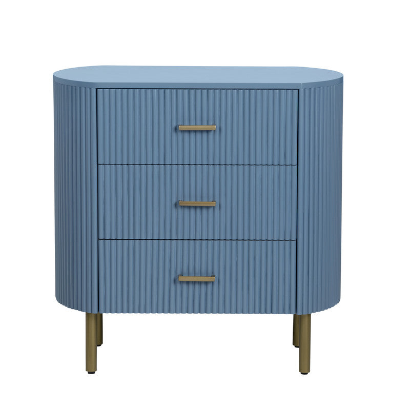 Astoria Blue Three-Drawer Chest by Crestview at Eve Furniture