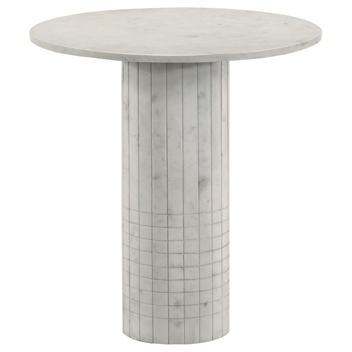 Astoria White 2-Piece Marble Coffee and End Table Set by Coaster at Eve Furniture