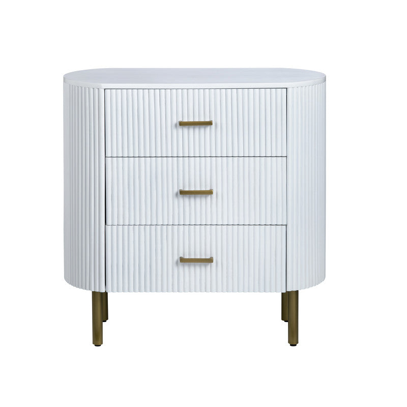 Astoria White Three-Drawer Chest by Crestview at Eve Furniture