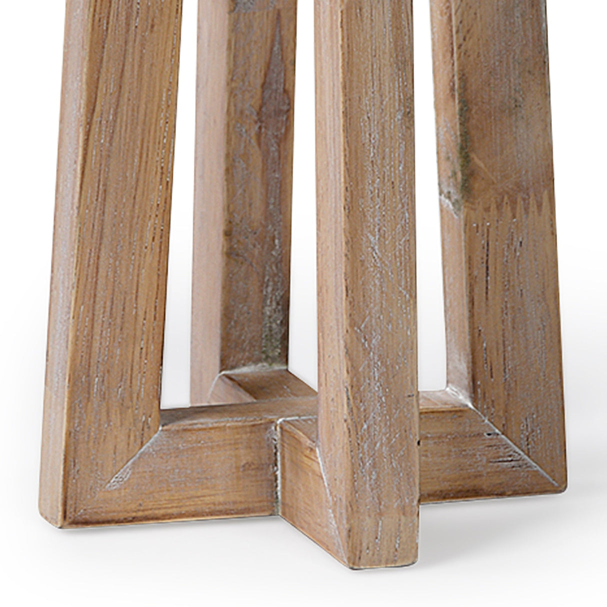 Astra Large Light Brown Wood Pedestal Base Table Candle Holder by Mercana at Eve Furniture