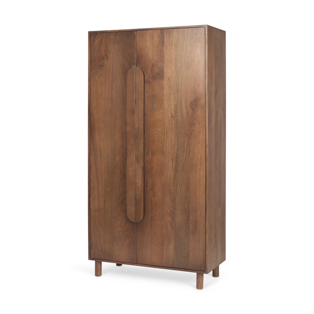 Astrid Medium Brown Solid Wood Armoire by Mercana at Eve Furniture