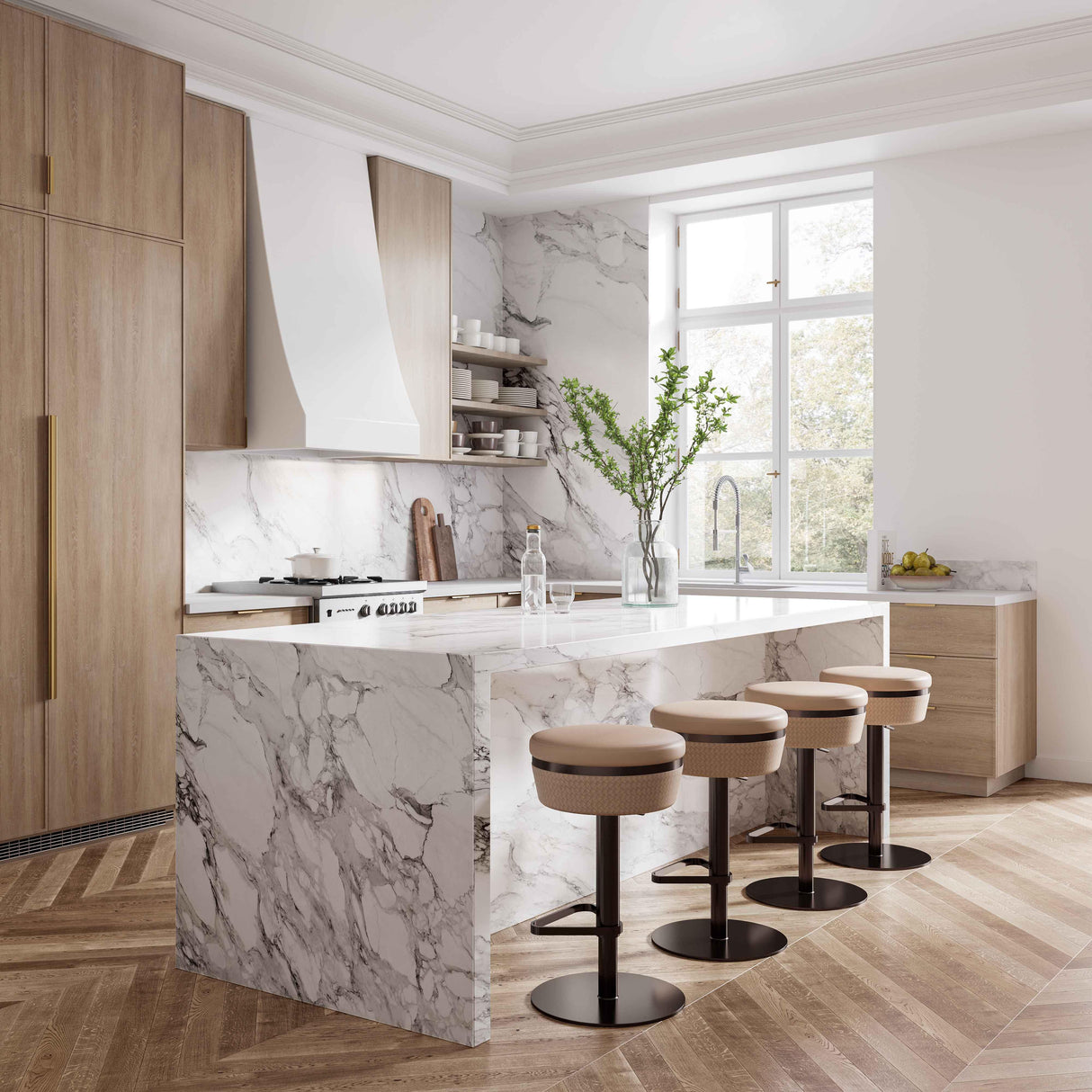 Astro Woven Performance Vegan Leather Adjustable Stool by TOV Furniture at Eve Furniture