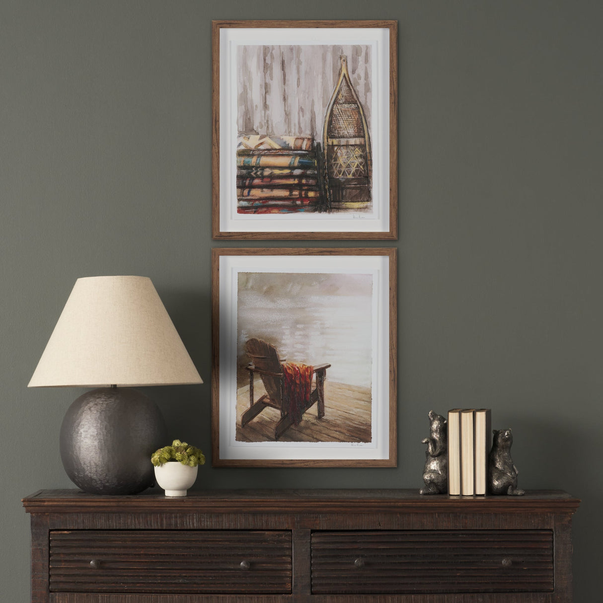 At The Cabin II by Mercana Studio Hand Embelished Framed Artwork Matted under Glass by Mercana at Eve Furniture