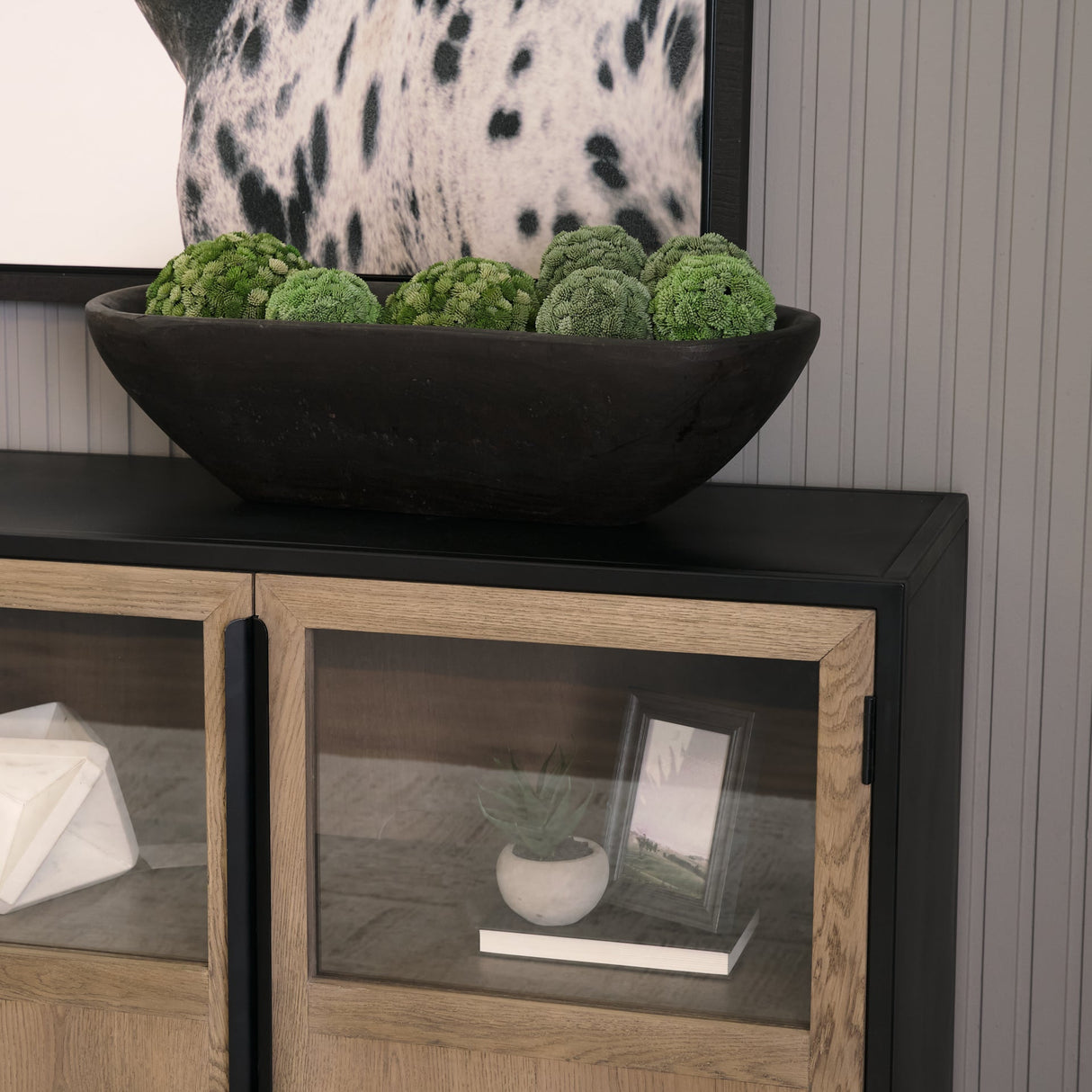Athena Extra Large Oblong Black-Brown Reclaimed Wood Bowl by Mercana at Eve Furniture