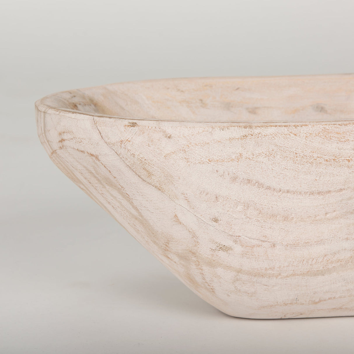 Athena Extra Large Oblong Light-Wash Reclaimed Wood Bowl by Mercana at Eve Furniture