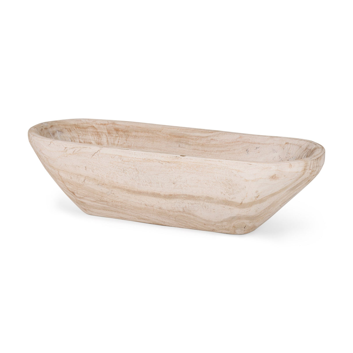 Athena Extra Large Oblong Light-Wash Reclaimed Wood Bowl by Mercana at Eve Furniture