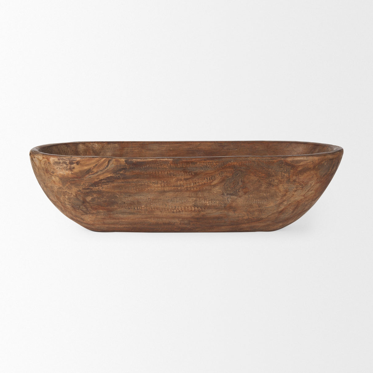 Athena Extra Large Oblong Medium Brown Reclaimed Wood Bowl by Mercana at Eve Furniture