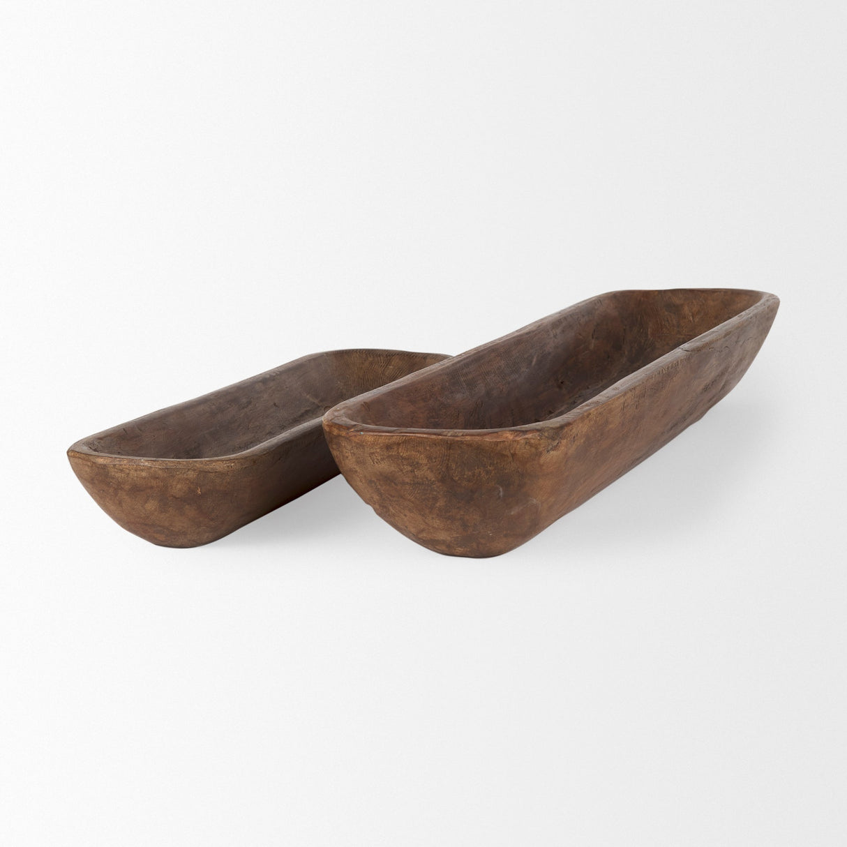 Athena Set of 2 Extra Large Medium Brown Reclaimed Wood Trays by Mercana at Eve Furniture