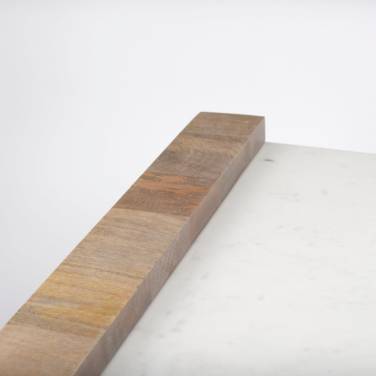 Athens 48.0L x 28.0W x 16.0H Light Brown Wood and White Marble Coffee Table by Mercana at Eve Furniture