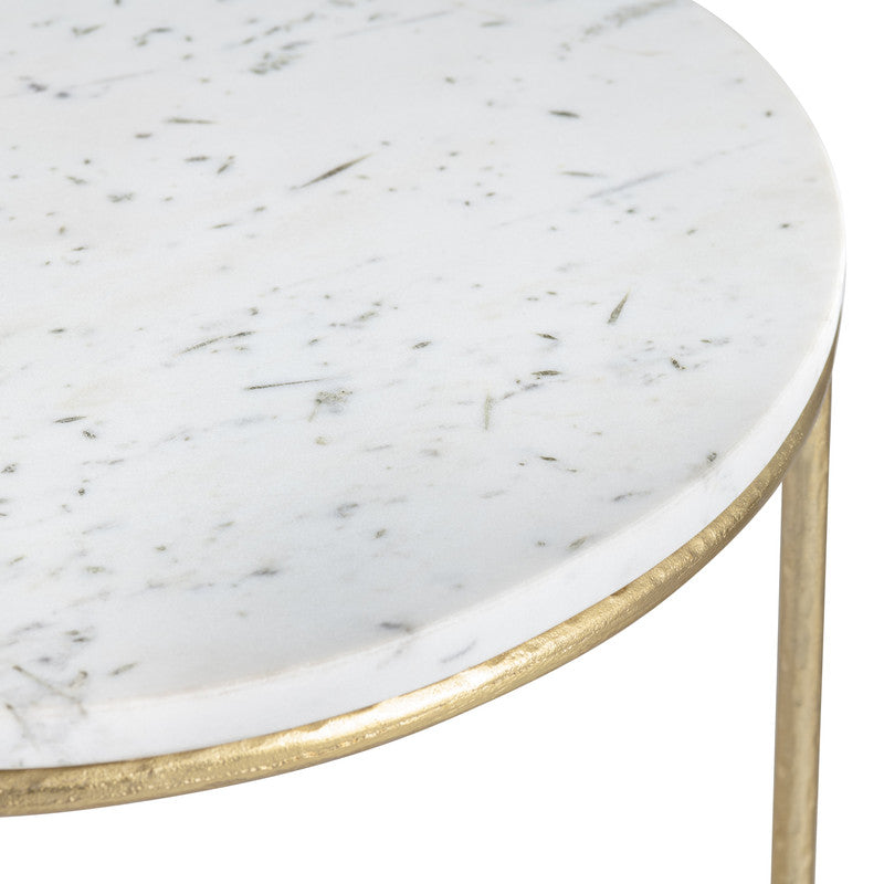 Athens White/Gold 2-Piece Nested End Tables by Crestview at Eve Furniture