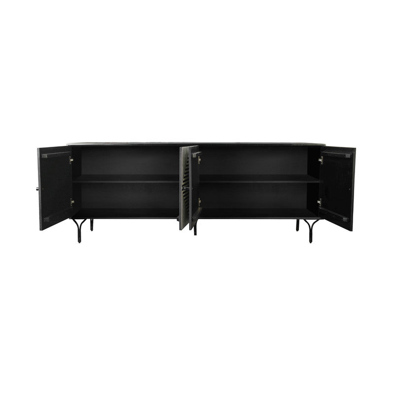 Atlas Black/Cream Four-Door Sideboard by Crestview at Eve Furniture