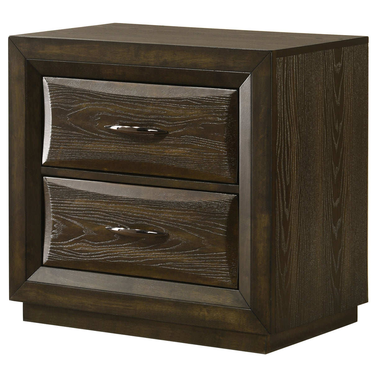 Atlas Dark Oak 2-drawer Bedroom Nightstand Bedside Table by Coaster at Eve Furniture