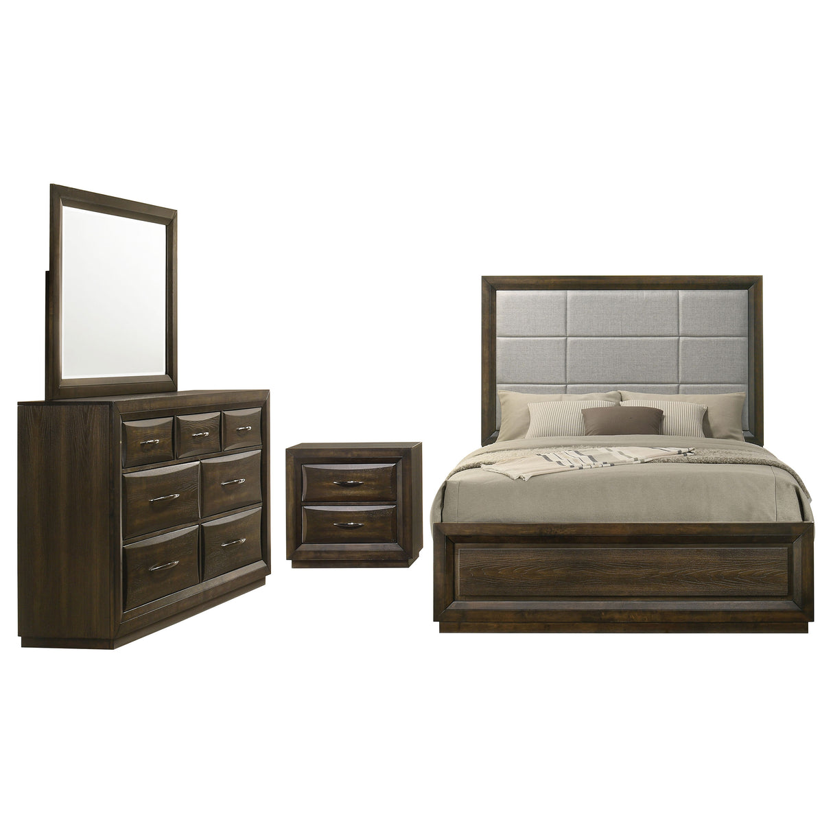 Atlas Dark Oak 4-piece Eastern King Bedroom Set by Coaster at Eve Furniture