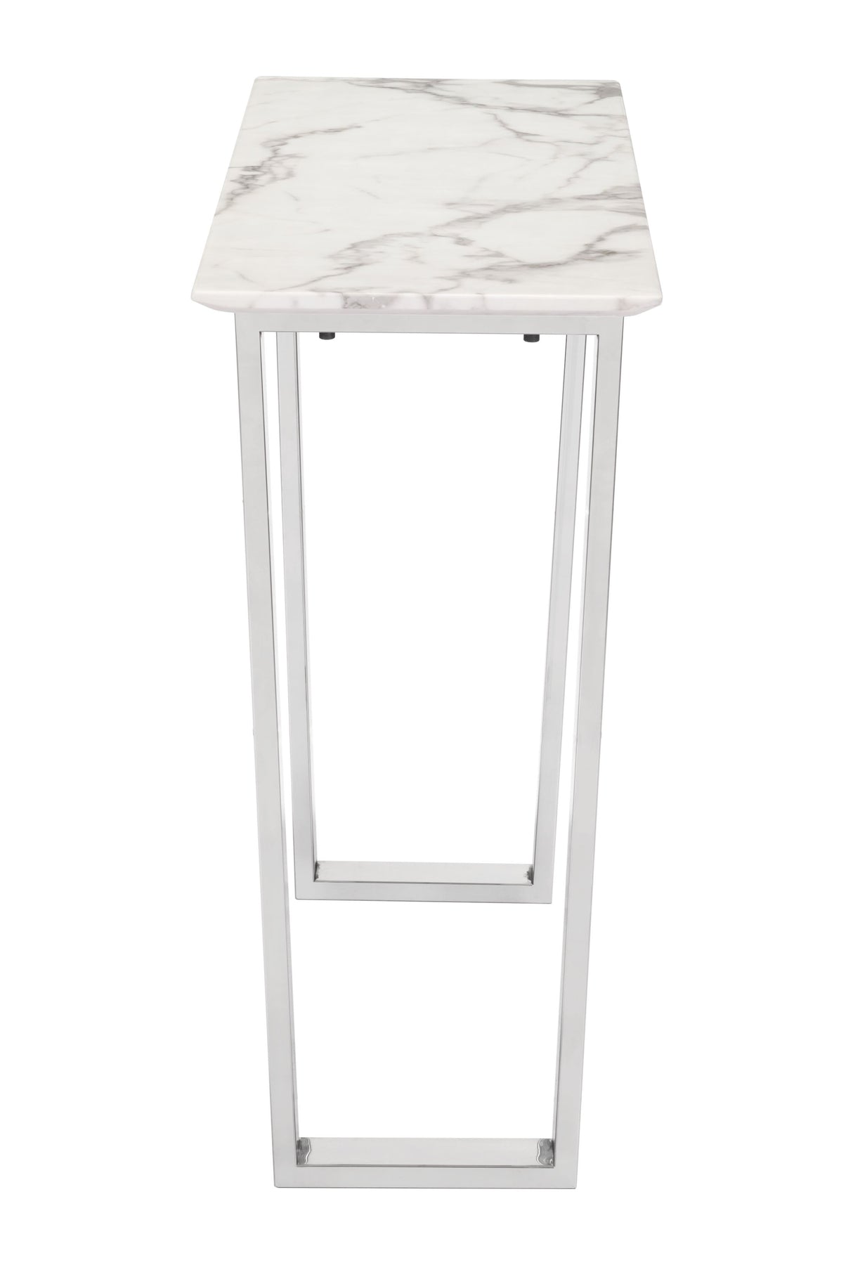 Atlas White & Silver Console Table by Zuomod at Eve Furniture