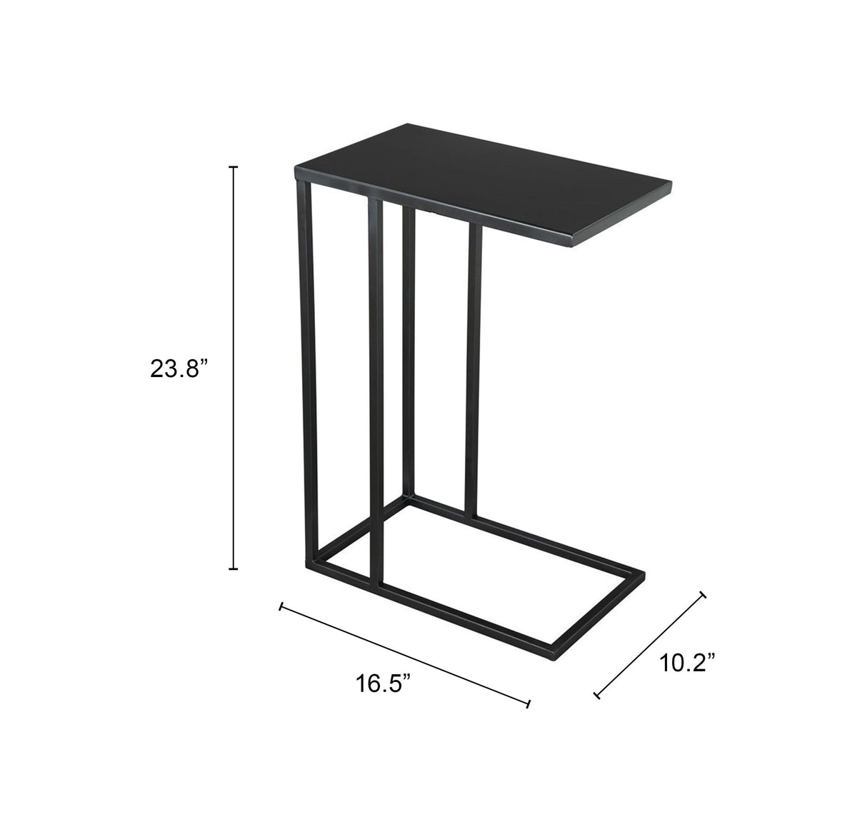 Atom Black Side Table by Zuomod at Eve Furniture