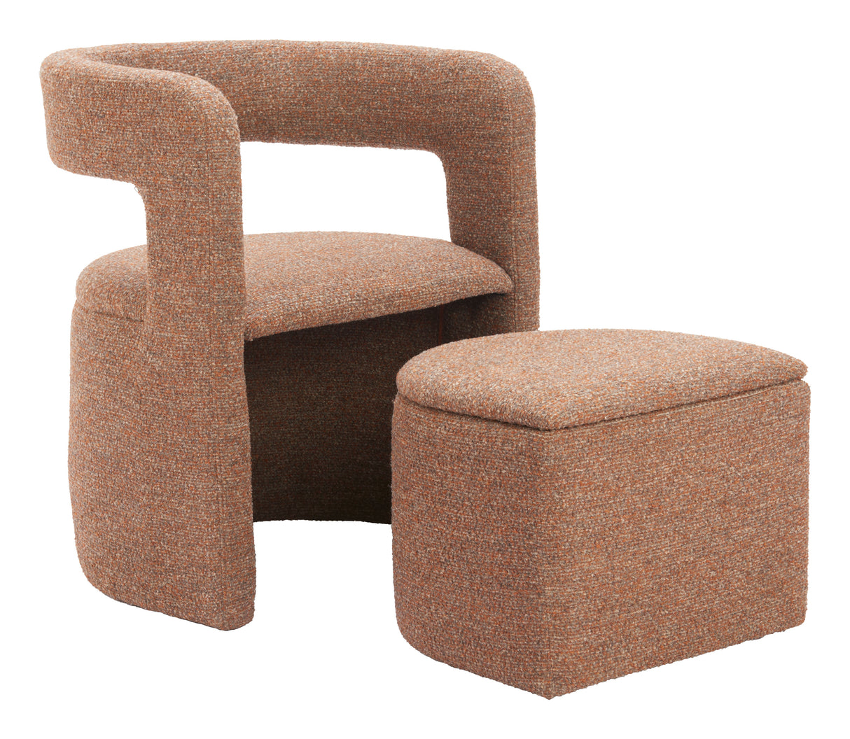 Atria Tawny Brown Accent Chair & Ottoman by Zuomod at Eve Furniture