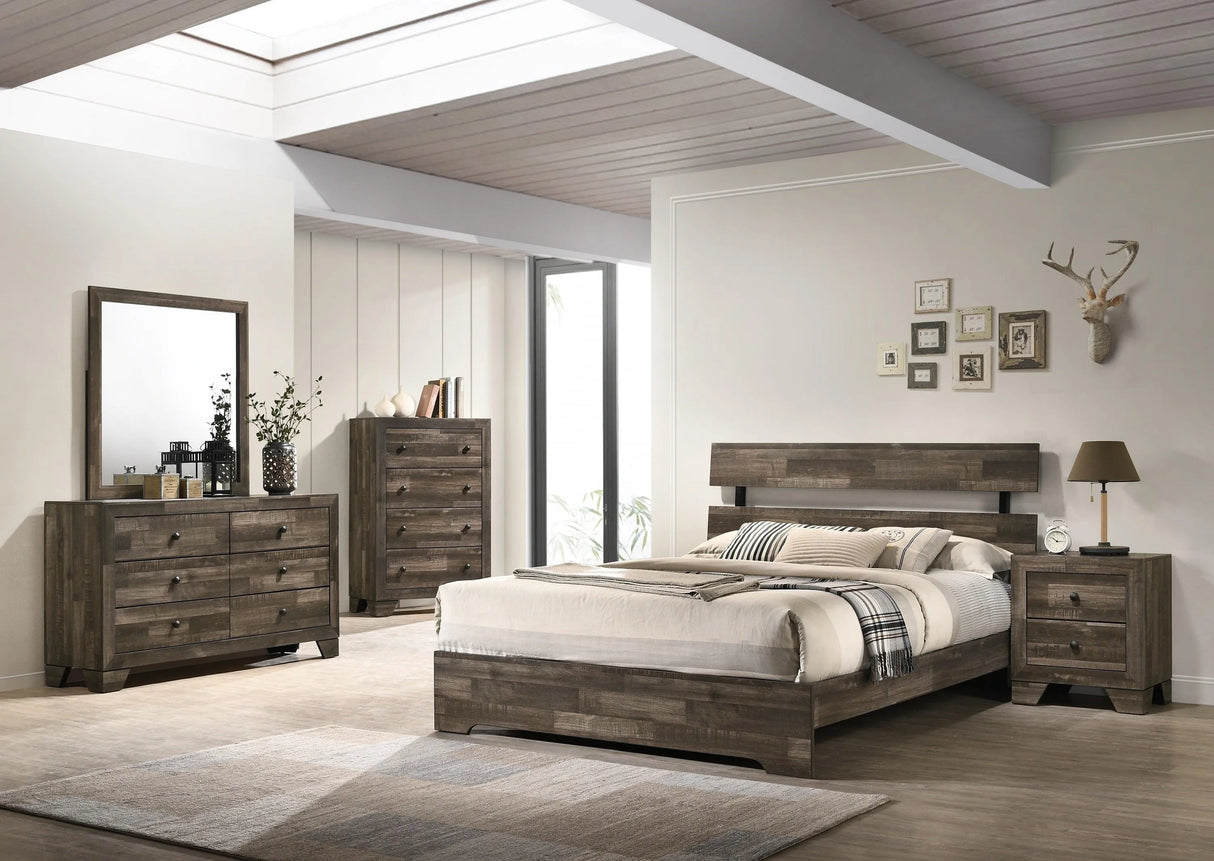 Atticus Brown Queen Platform Bed by Crown Mark at Eve Furniture