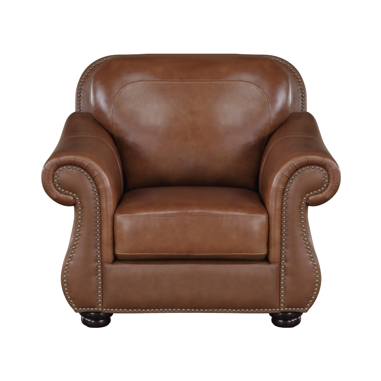 Attleboro Brown Leather Chair by Homelegance at Eve Furniture
