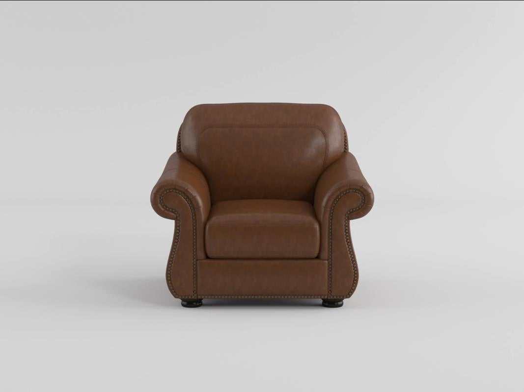 Attleboro Brown Leather Chair by Homelegance at Eve Furniture