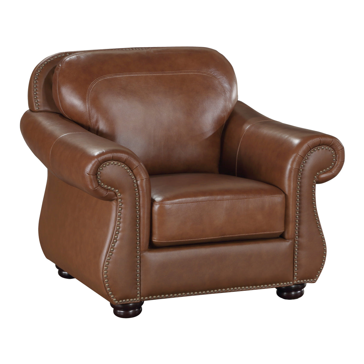 Attleboro Brown Leather Chair by Homelegance at Eve Furniture