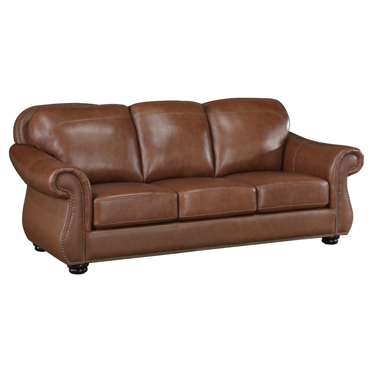 Attleboro Brown Leather Sofa by Homelegance at Eve Furniture