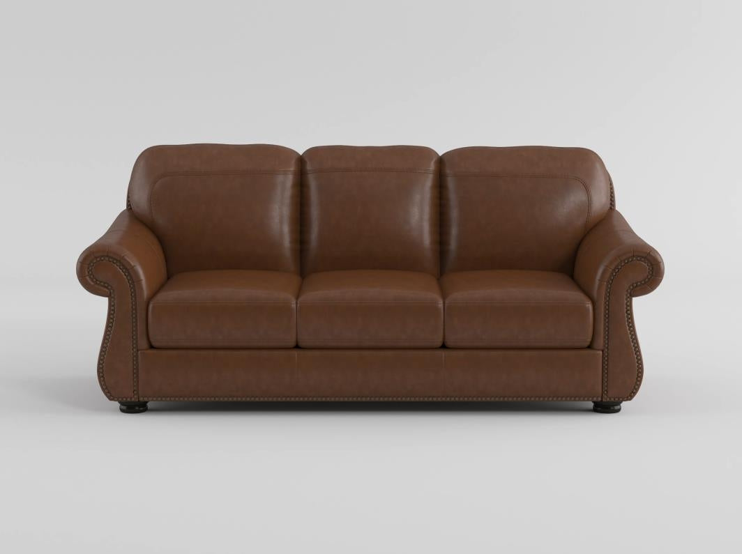 Attleboro Brown Leather Sofa by Homelegance at Eve Furniture