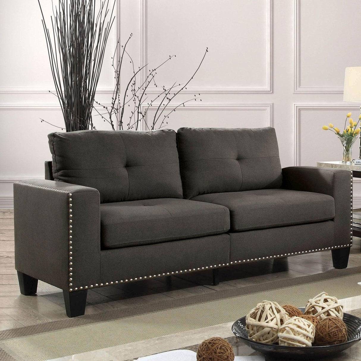 Attwell Gray Sofa by Furniture of America at Eve Furniture