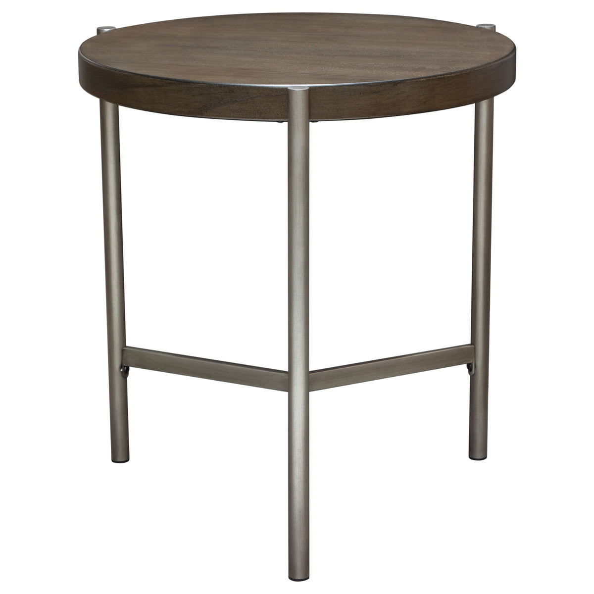 Atwood Grey/Silver Round End Table by Diamond Sofa at Eve Furniture