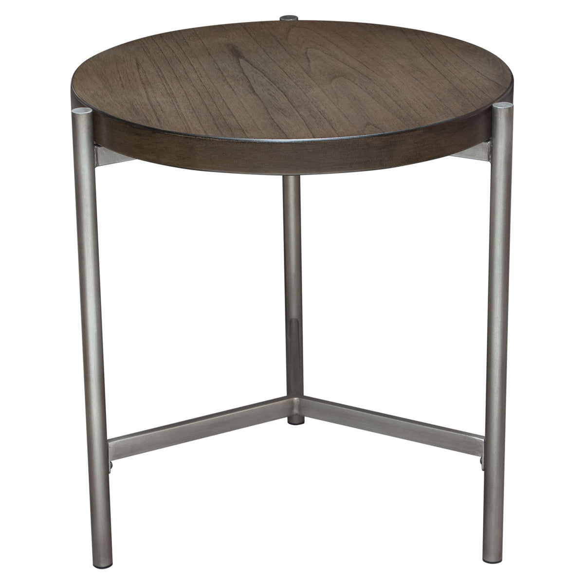 Atwood Grey/Silver Round End Table by Diamond Sofa at Eve Furniture