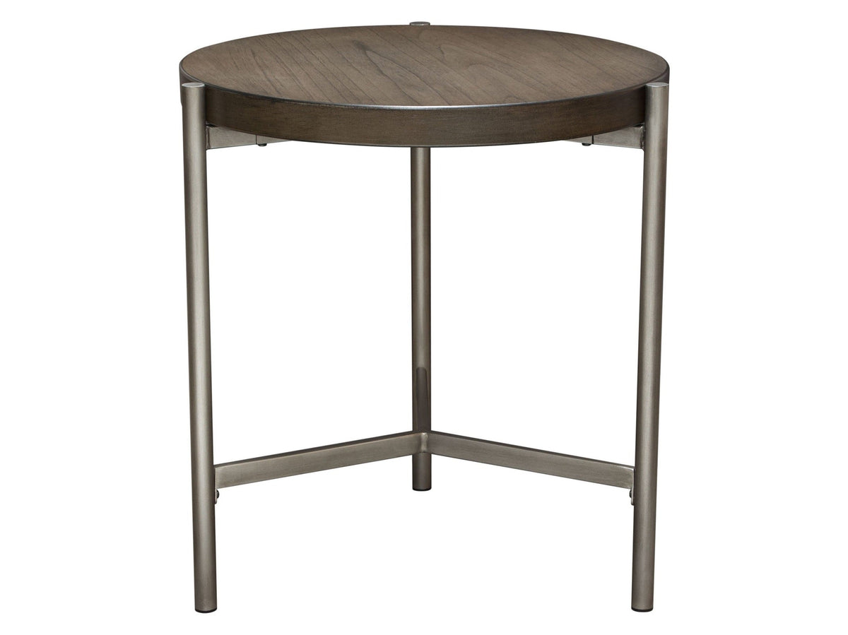 Atwood Grey/Silver Round End Table by Diamond Sofa at Eve Furniture