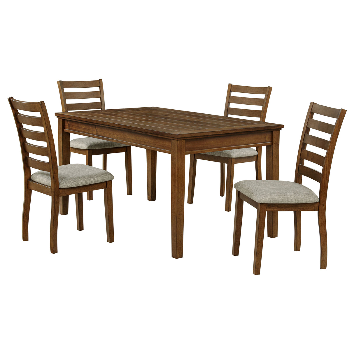 Atwood Warm Brown 5-Piece Rectangular Wood Dining Room Set
