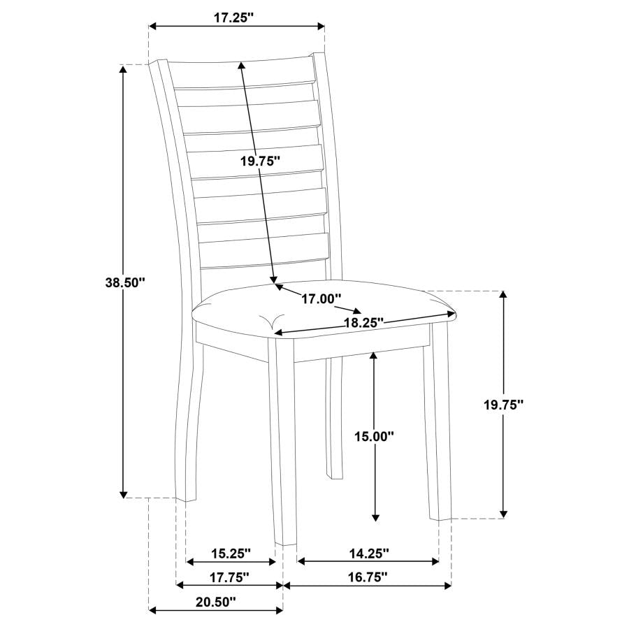 Atwood Wood Dining Side Chair Upholstered Seat Warm Brown by Coaster at Eve Furniture