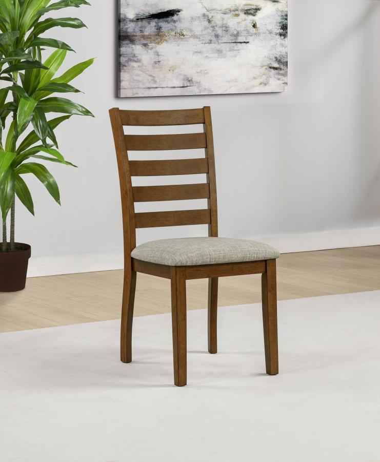Atwood Wood Dining Side Chair Upholstered Seat Warm Brown by Coaster at Eve Furniture