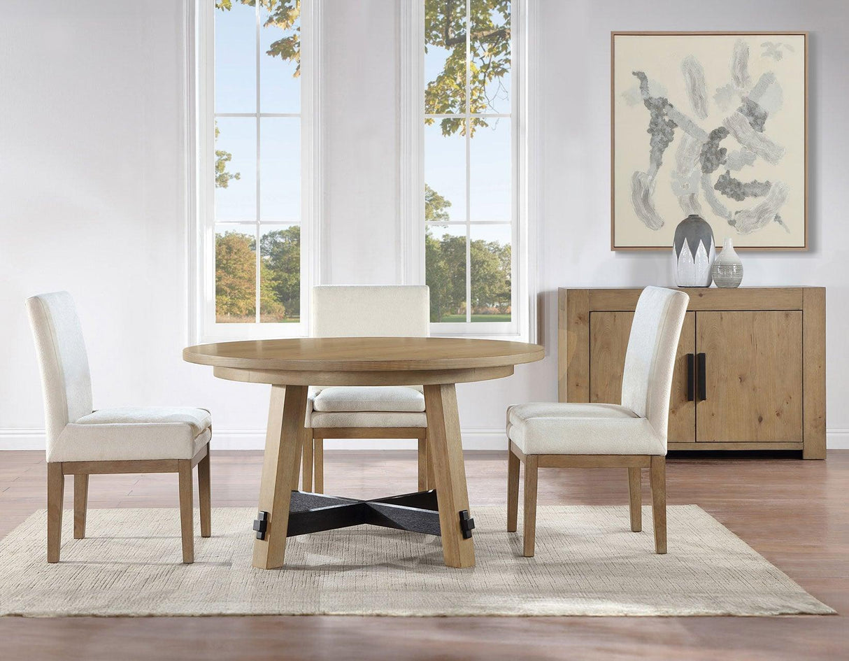 Aubrey 5-Piece 54″ Round Dining Table Set, Driftwood by Steve Silver at Eve Furniture