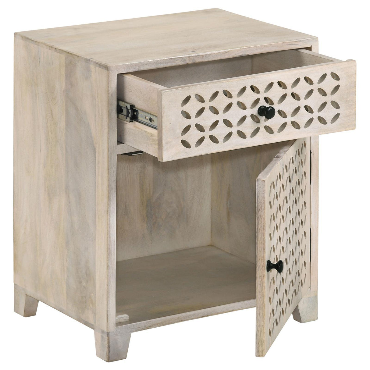 August White Washed 1-Door Accent Cabinet by Coaster at Eve Furniture