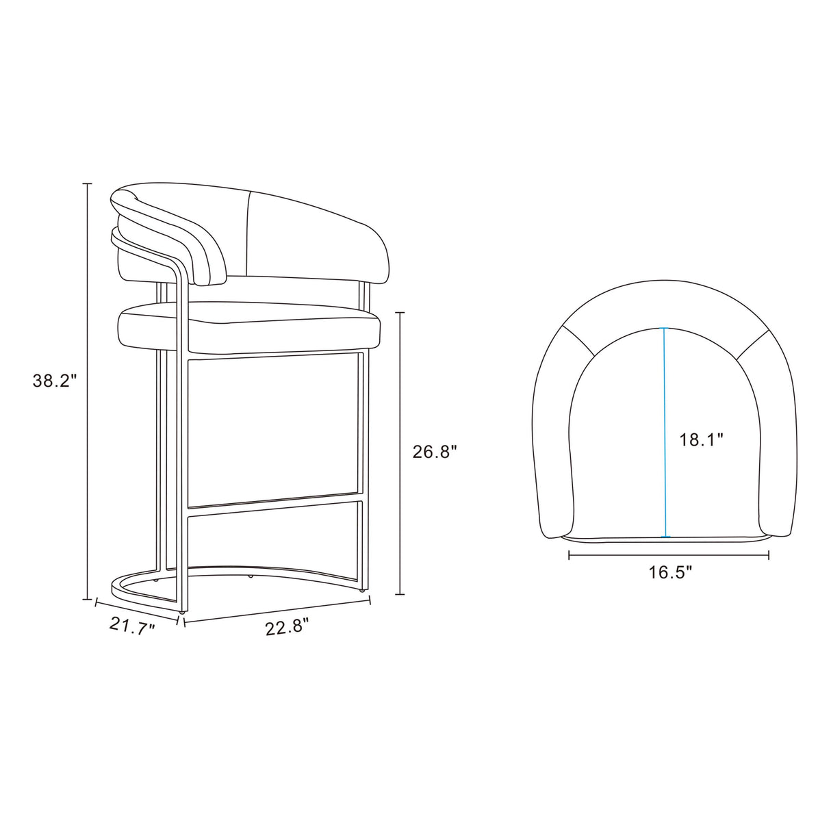 Augusta Counter Stool in Light Grey (set of 3) by Manhattan Comfort at Eve Furniture