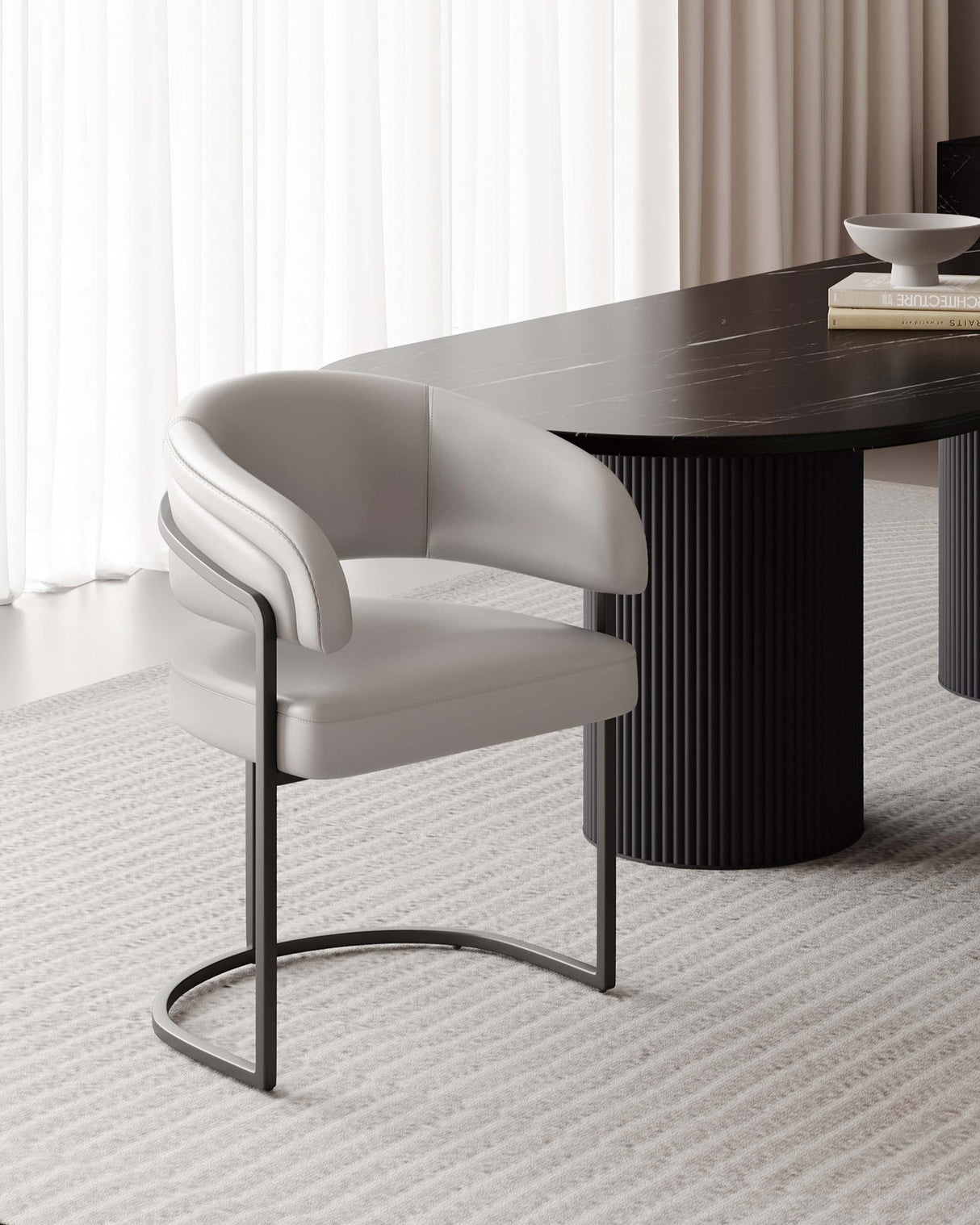 Augusta Dining Chair in Light Grey by Manhattan Comfort at Eve Furniture