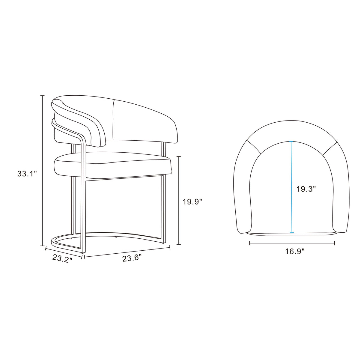 Augusta Dining Chair in White (set of 4) by Manhattan Comfort at Eve Furniture