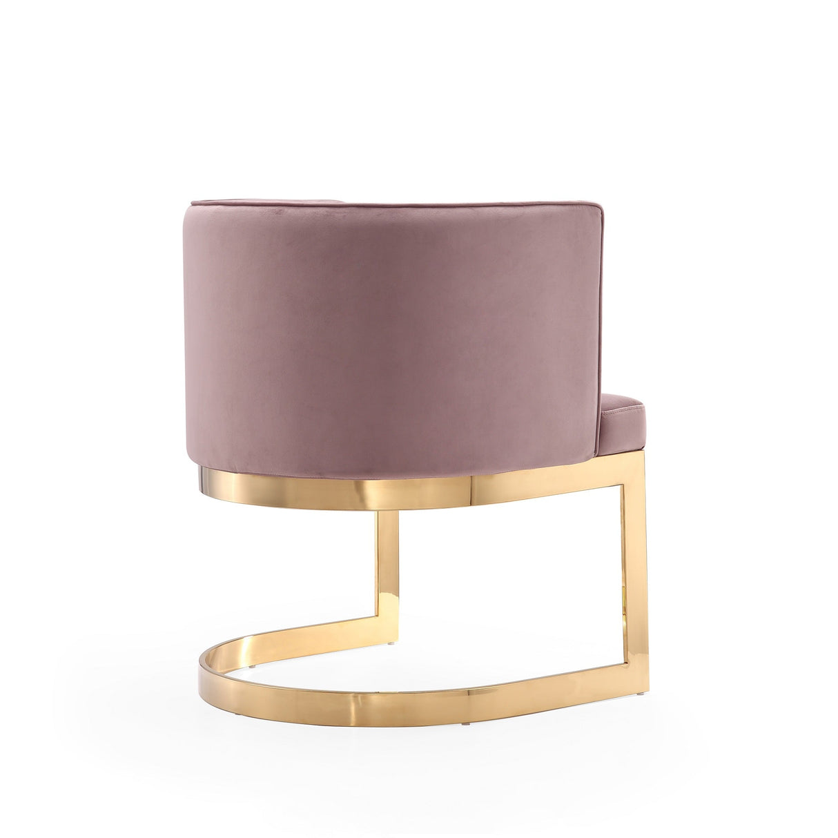Aura Dining Chair in Blush and Polished Brass by Manhattan Comfort at Eve Furniture