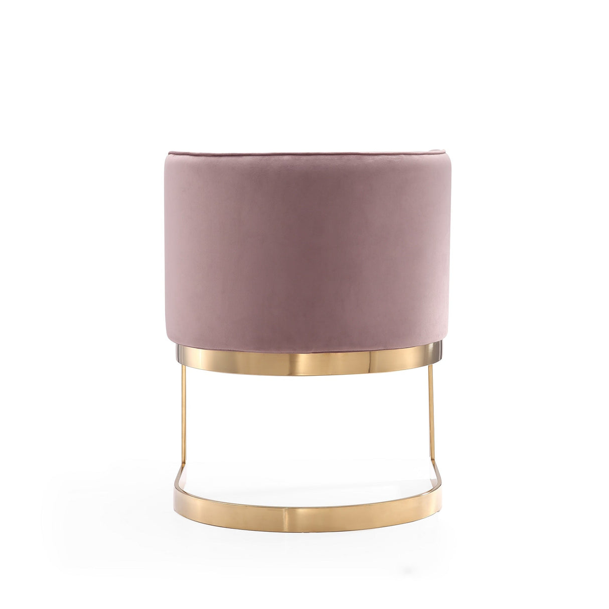 Aura Dining Chair in Blush and Polished Brass by Manhattan Comfort at Eve Furniture