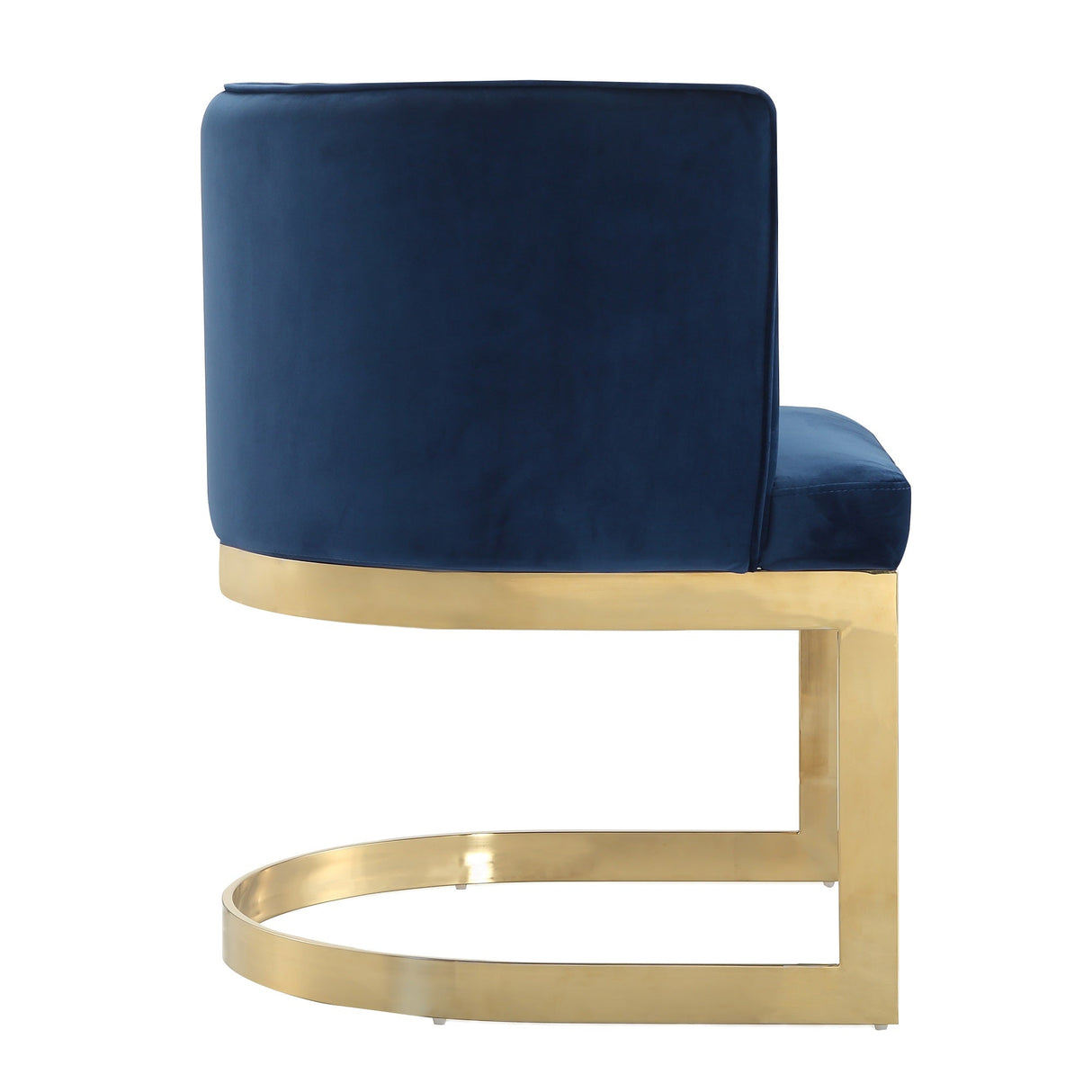 Aura Dining Chair in Royal Blue and Polished Brass (set of 2) by Manhattan Comfort at Eve Furniture