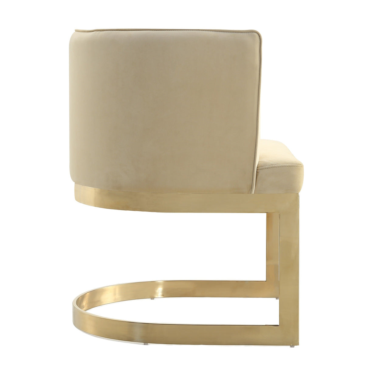 Aura Dining Chair in Sand and Polished Brass by Manhattan Comfort at Eve Furniture