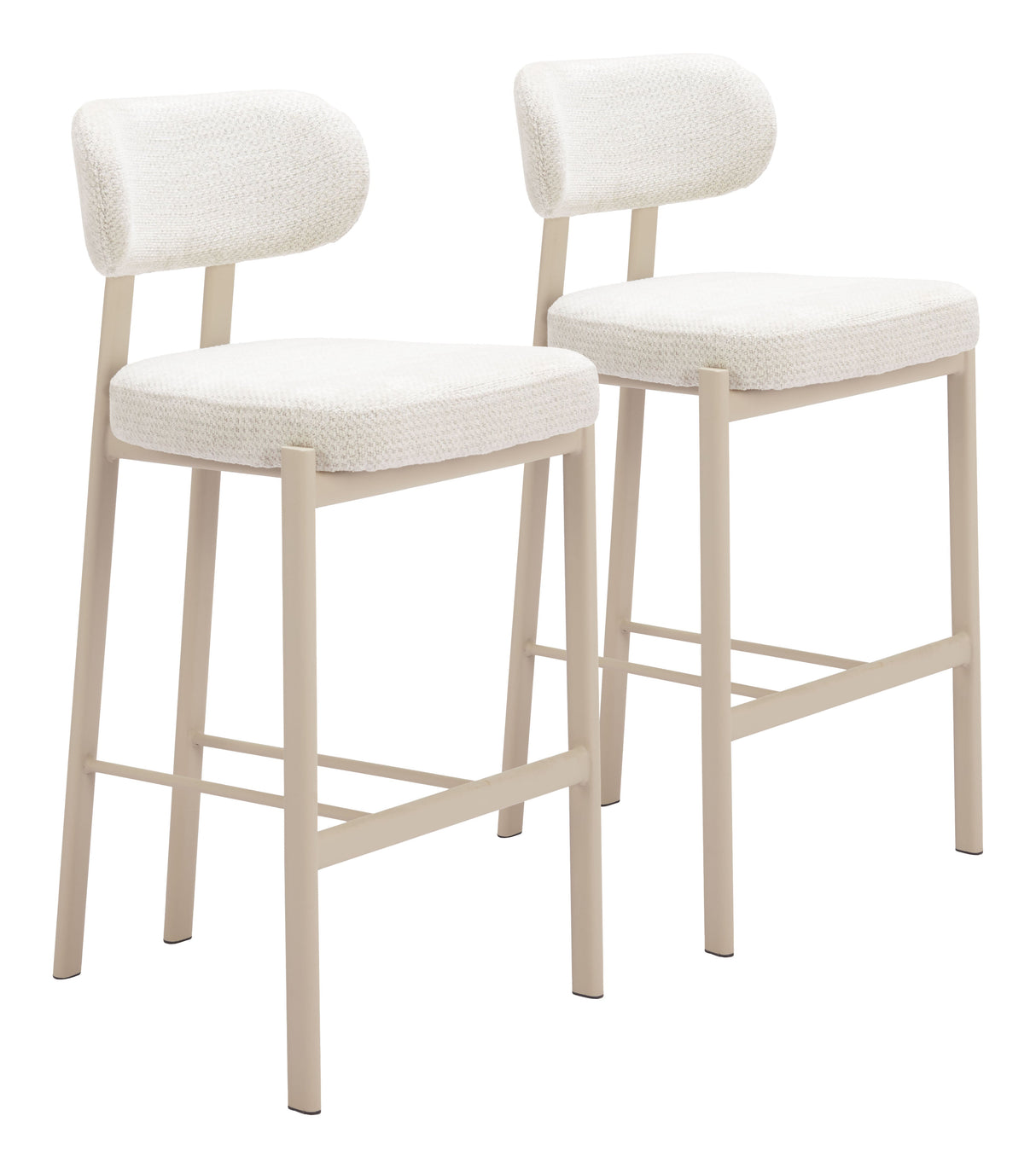 Aurea Light Gray Barstool (Set of 2) by Zuomod at Eve Furniture