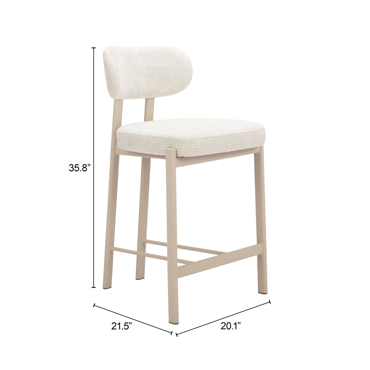 Aurea Light Gray Counter Stool (Set of 2) by Zuomod at Eve Furniture