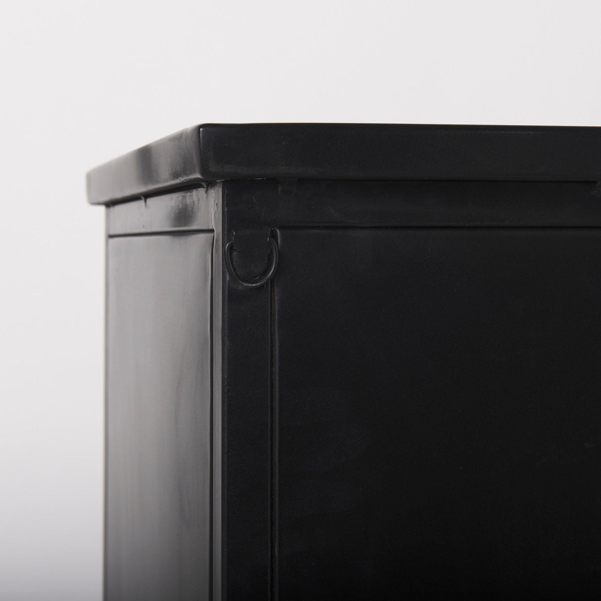 Aurelia Black and White Metal Four Door Glass Cabinet by Mercana at Eve Furniture