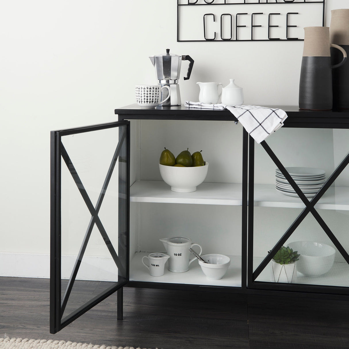 Aurelia Two Door Glass Cabinet by Mercana at Eve Furniture