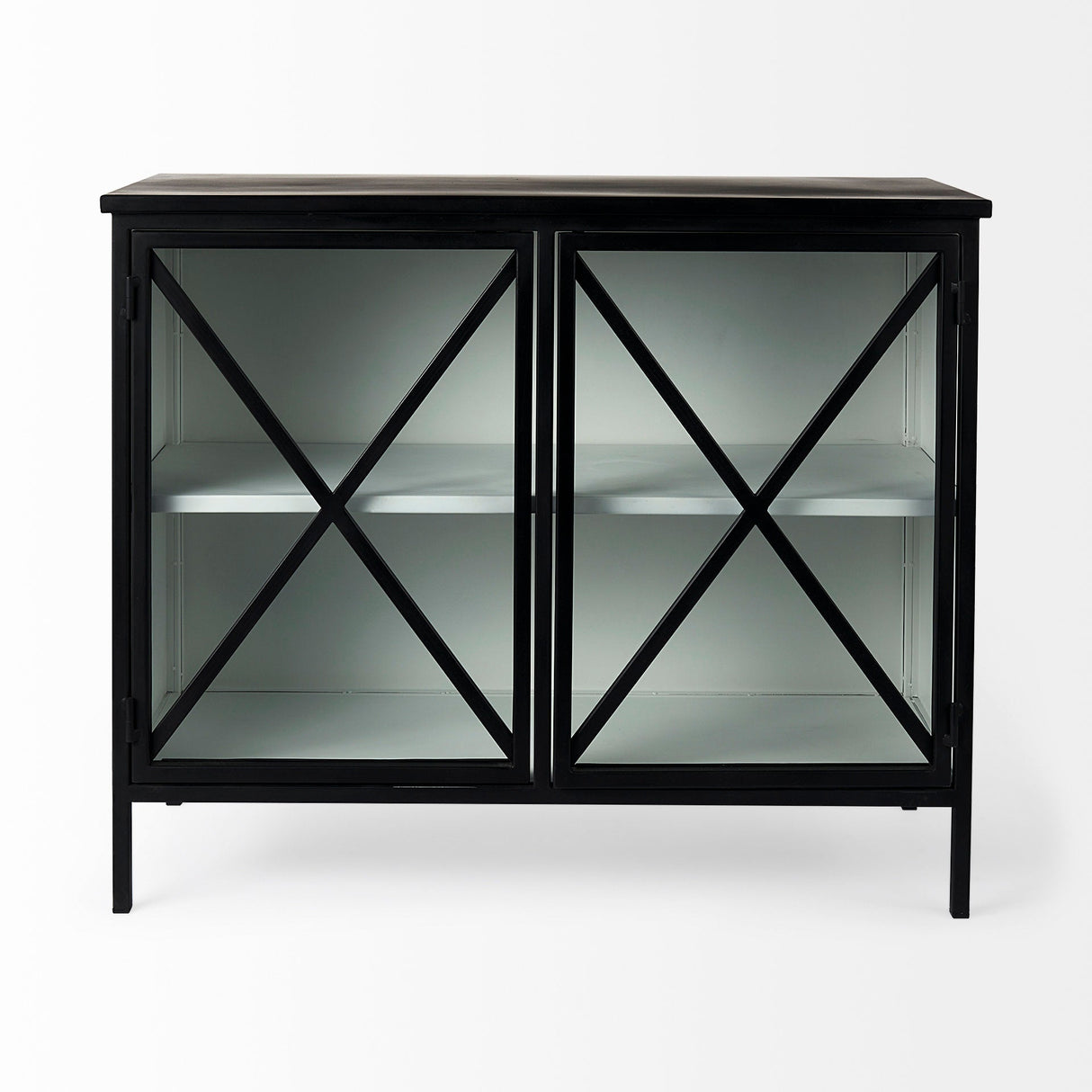 Aurelia Two Door Glass Cabinet by Mercana at Eve Furniture