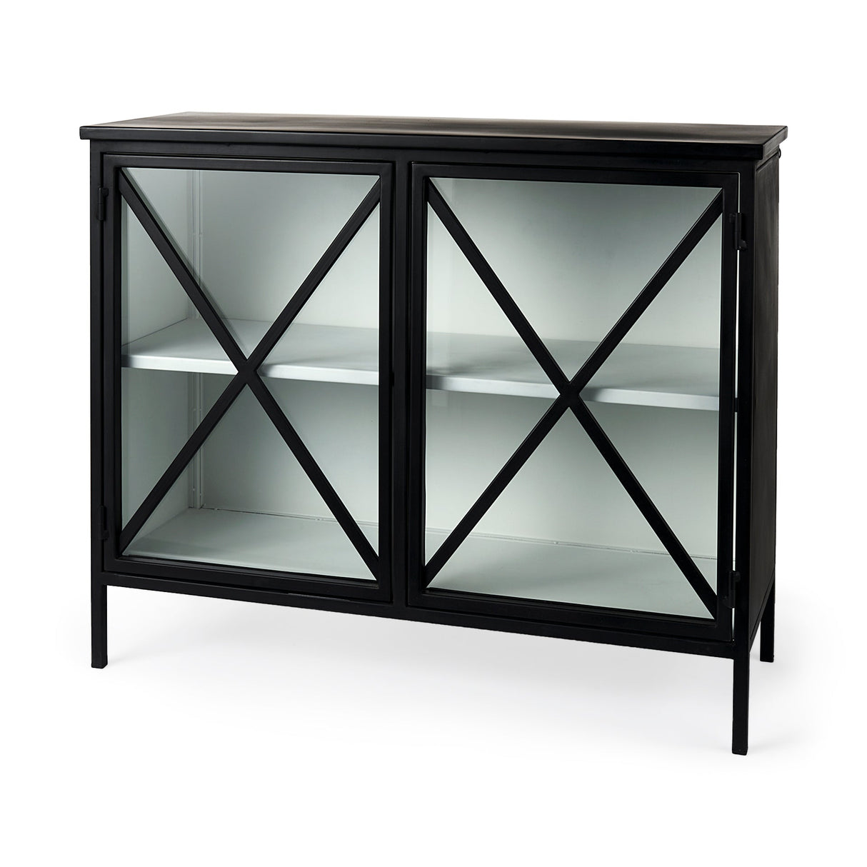 Aurelia Two Door Glass Cabinet by Mercana at Eve Furniture